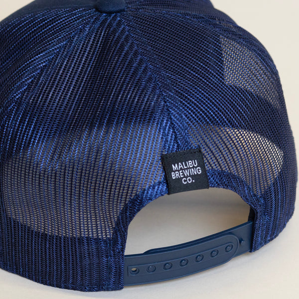 Navy Blue High Crown Trucker Hat