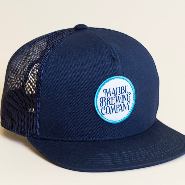 Navy Blue High Crown Trucker Hat – Malibu Brewing Company