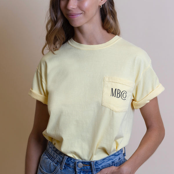 Short Sleeve Faded Yellow Classic Pocket T-shirt
